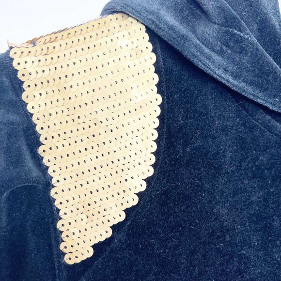 Juicy Couture Jacket Hoodie women’s large Black Zip Up Sequin Velour 90s y2k - Picture 7 of 7